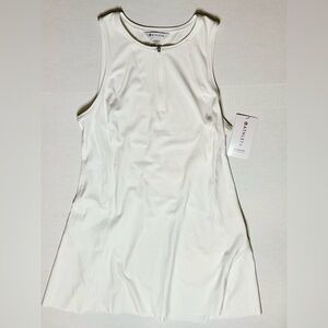 NWT ATHLETA size Large/L  "Ace" Tennis/Golf Dress 1/4 Zip Sleeveless White--$89
